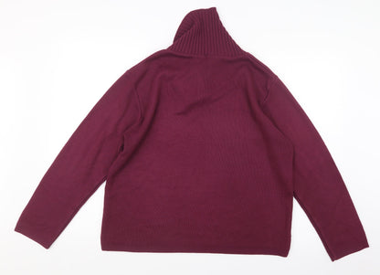 V-Eve Womens Purple  Knit Pullover Jumper Size M