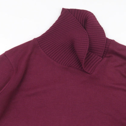 V-Eve Womens Purple  Knit Pullover Jumper Size M