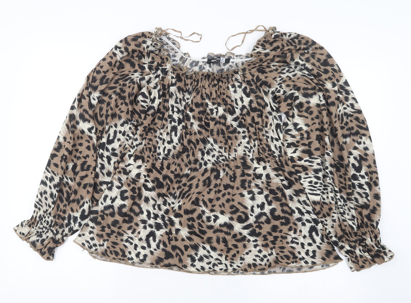 Womens UK Size 8 Pep&Co Brown Basic Blouse