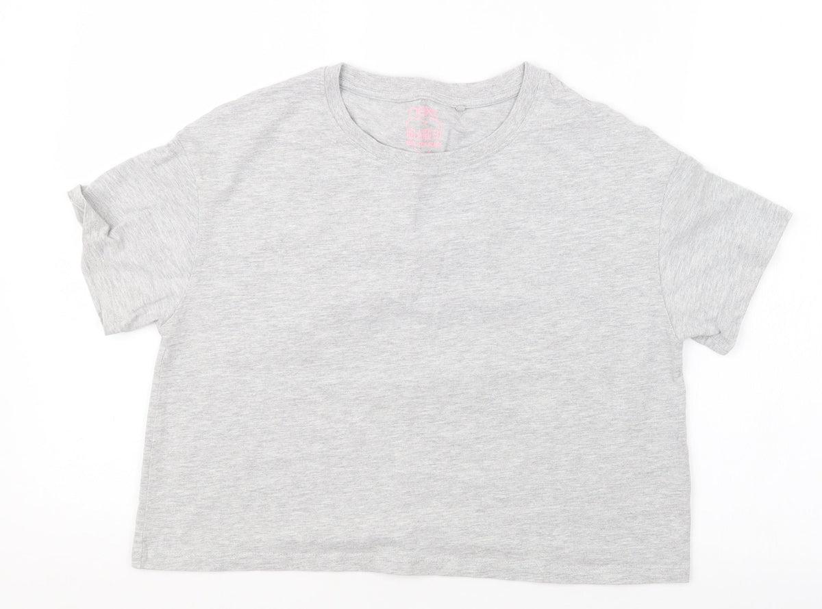 Additional front view of Next girls’ grey basic t-shirt, size 16, years
