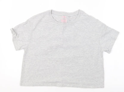Additional front view of Next girls’ grey basic t-shirt, size 16, years