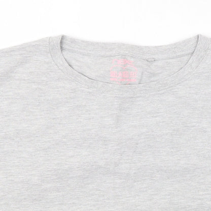 Close-up detail of Next girls’ grey basic t-shirt, size 16, years