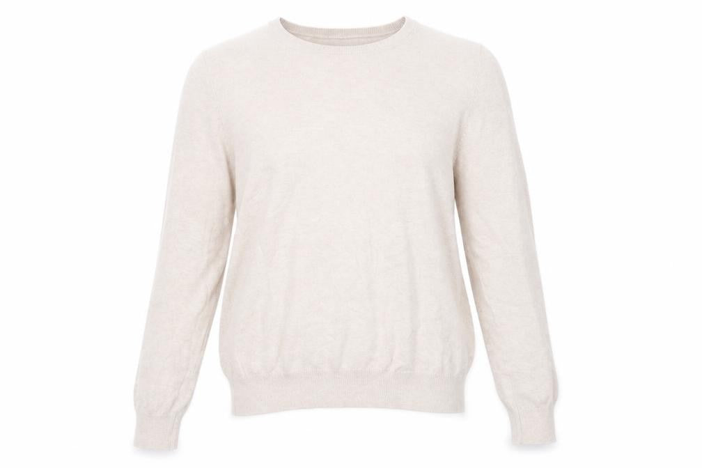 Front view of Meraki women’s beige knit jumper, size M