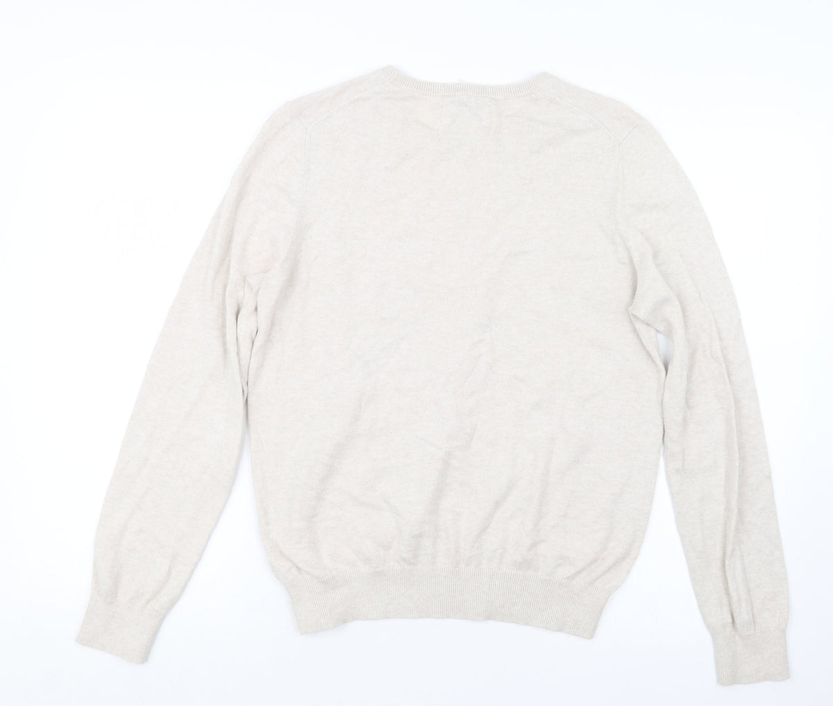 Back view of Meraki women’s beige knit jumper, size M