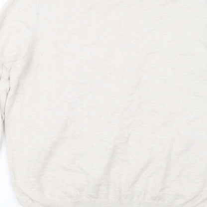 Brand and care label for Meraki women’s beige knit jumper, size M