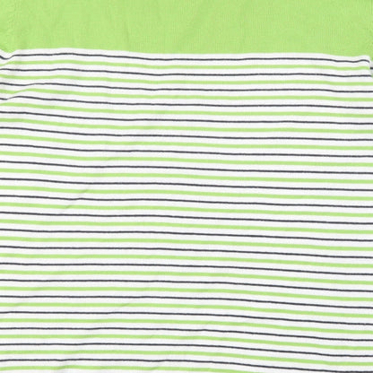 Kem Womens Green Striped Knit Pullover Jumper Size 10
