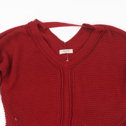 Womens UK Size M Papaya Red Pullover Jumper