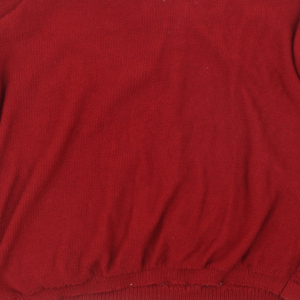 Womens UK Size M Papaya Red Pullover Jumper