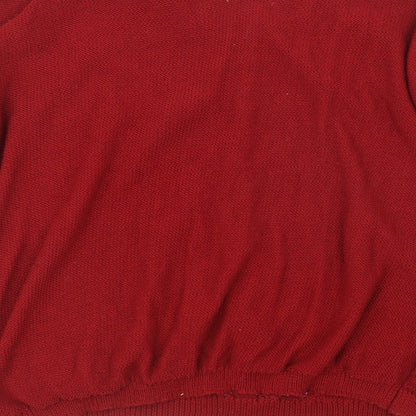 Womens UK Size M Papaya Red Pullover Jumper