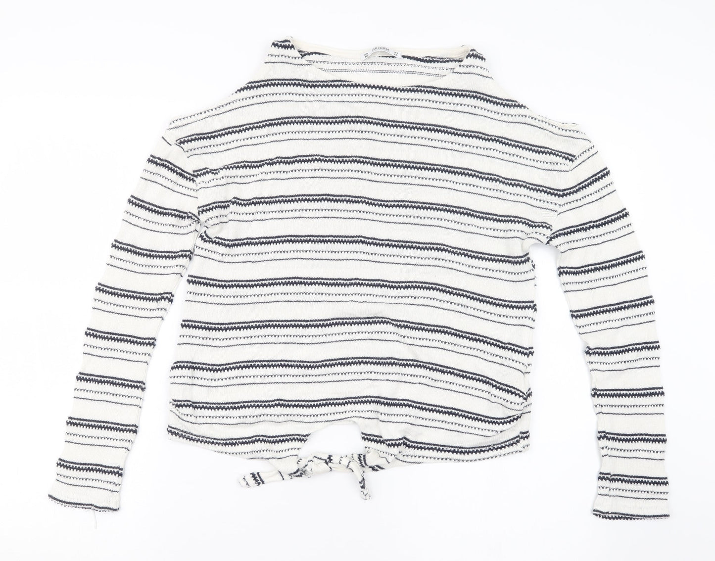 Womens UK Size M Pull&Bear White Pullover Jumper