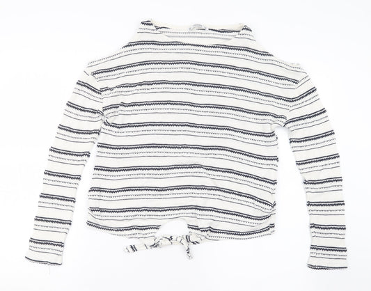 Womens UK Size M Pull&Bear White Pullover Jumper