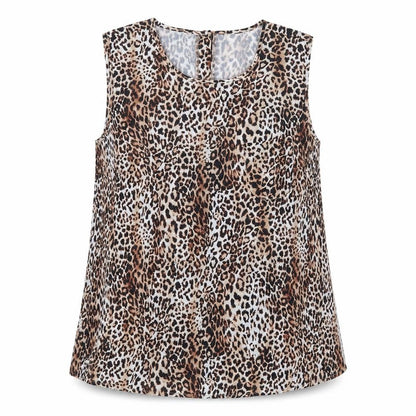 Avon Womens Brown Animal Print  Basic Blouse Size 18