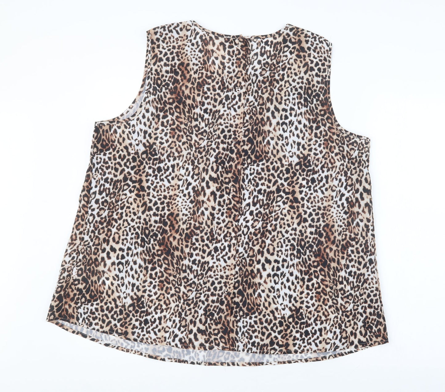 Avon Womens Brown Animal Print  Basic Blouse Size 18