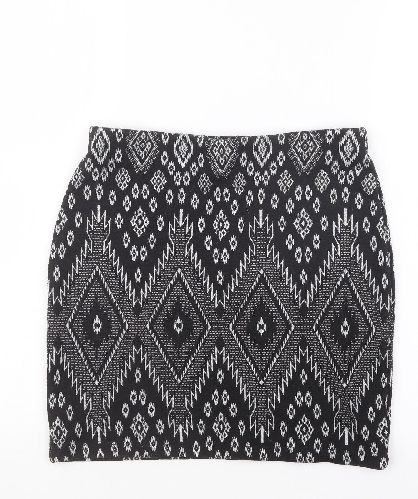 New Look Womens Black Geometric  Straight & Pencil Skirt Size 12