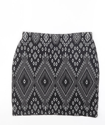New Look Womens Black Geometric  Straight & Pencil Skirt Size 12