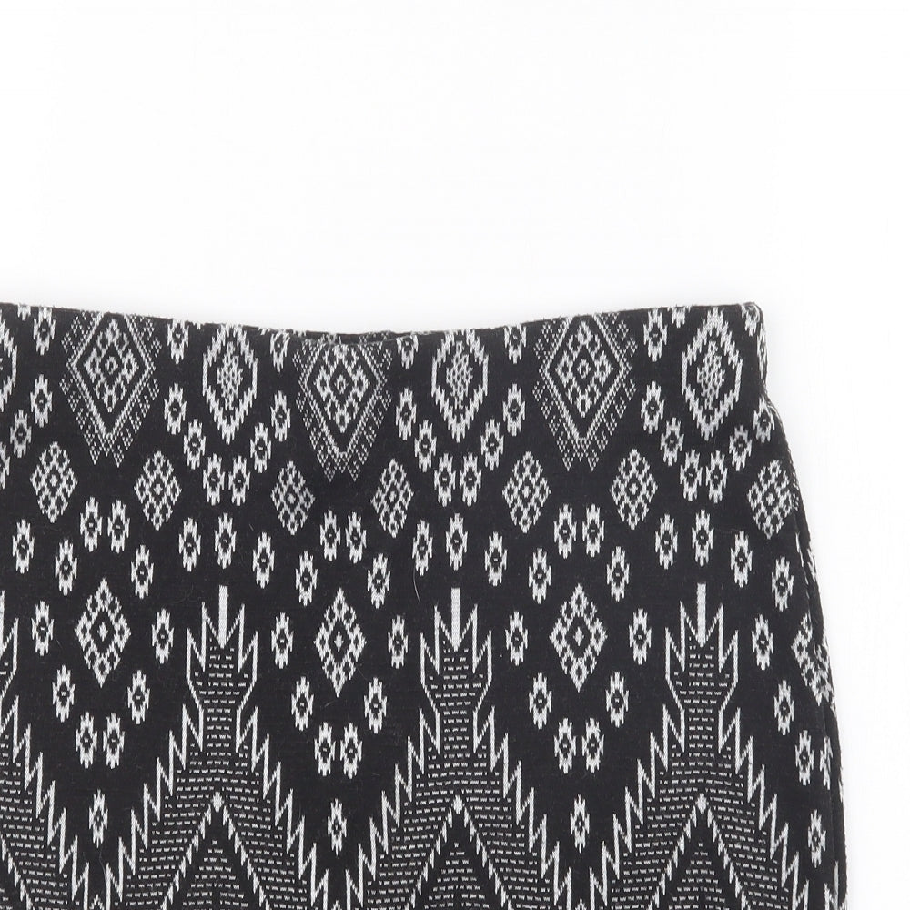 New Look Womens Black Geometric  Straight & Pencil Skirt Size 12