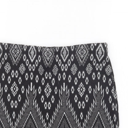 New Look Womens Black Geometric  Straight & Pencil Skirt Size 12