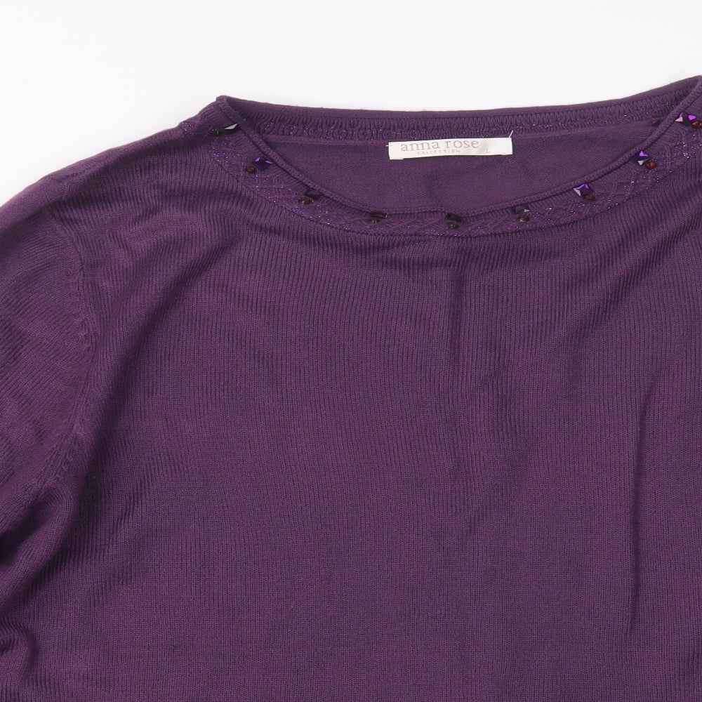 Womens UK Size L anna rose Purple Pullover Jumper
