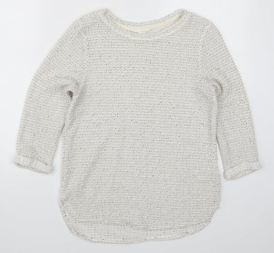 Womens UK Size XS H&M White Pullover Jumper