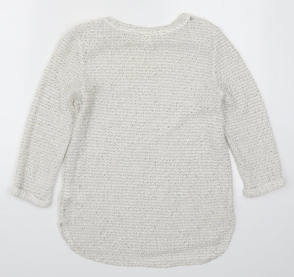 Womens UK Size XS H&M White Pullover Jumper