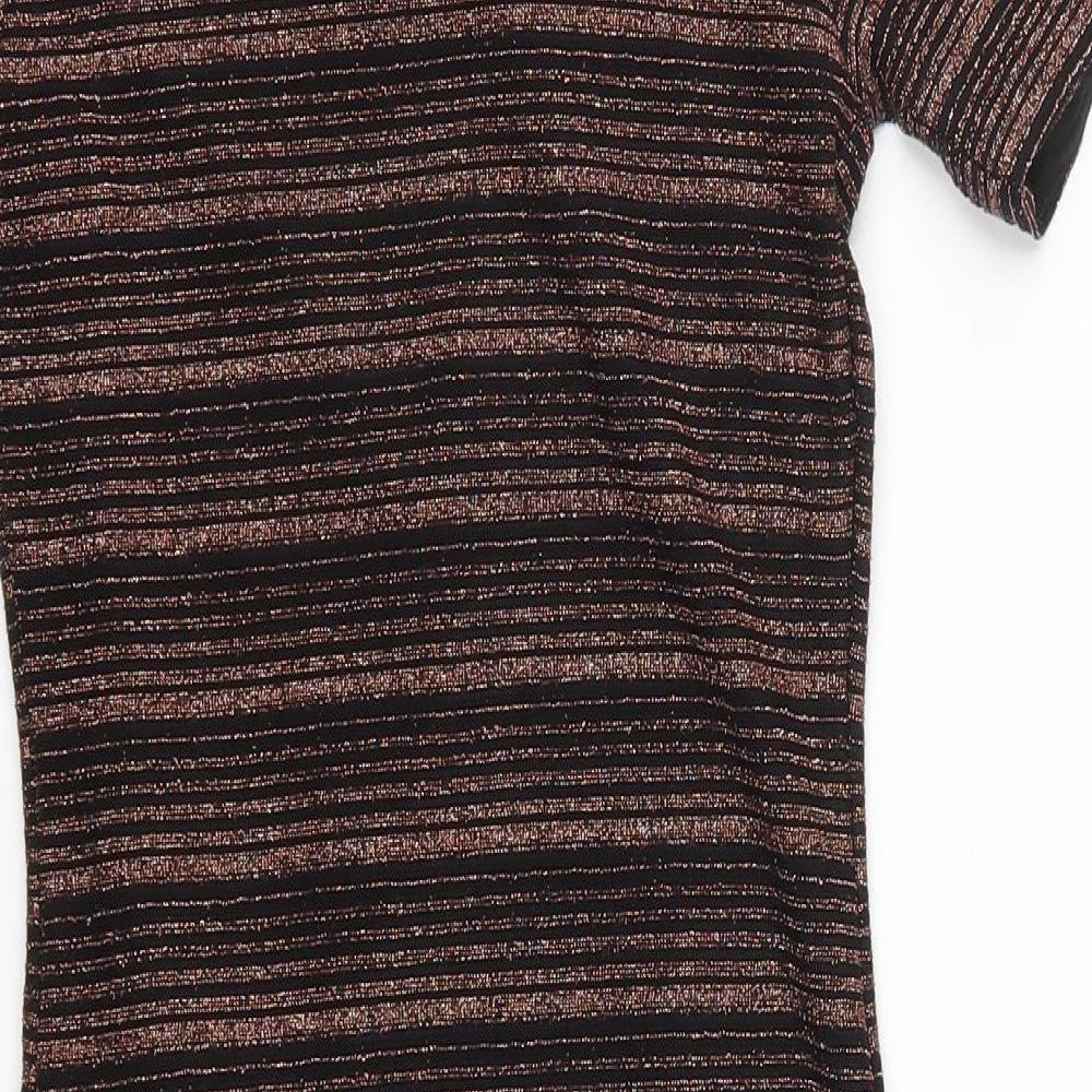New Look Womens Brown Striped  Bodycon  Size 8