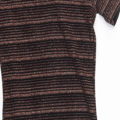 New Look Womens Brown Striped  Bodycon  Size 8