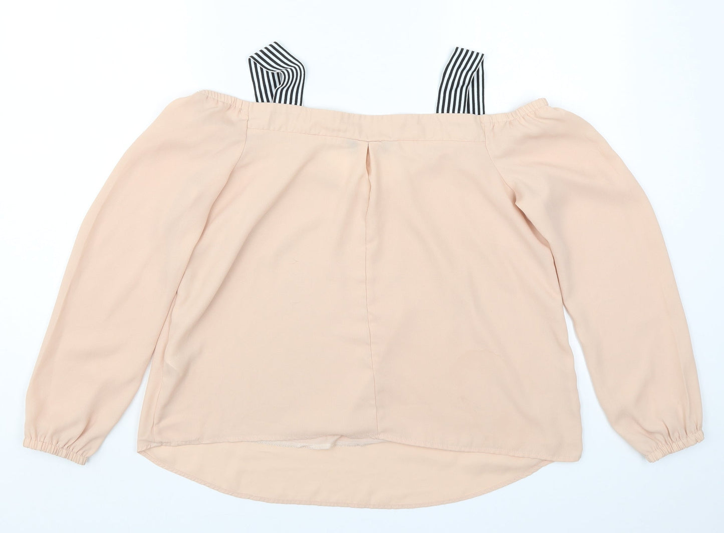 Select Womens Pink Striped  Basic Blouse Size 12