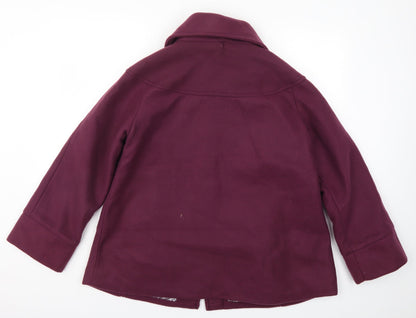 Womens UK Size 14 Anne De Lancay Purple Pea Coat