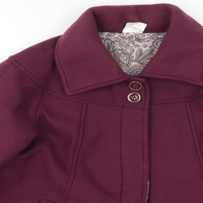 Womens UK Size 14 Anne De Lancay Purple Pea Coat