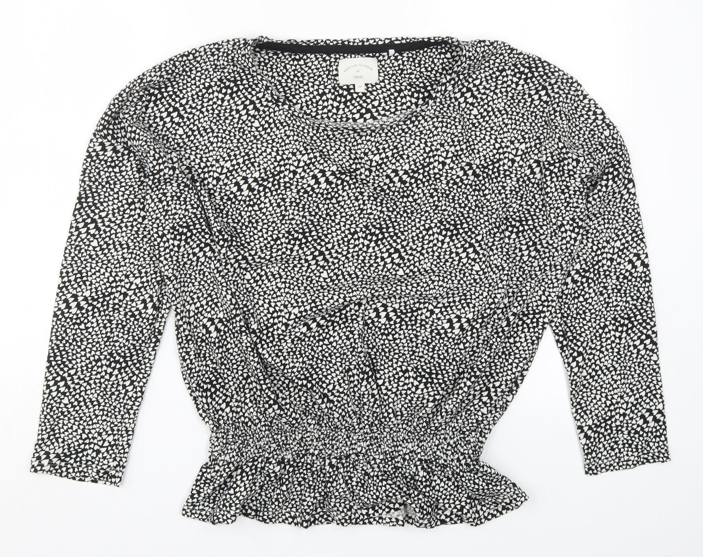 NEXT Womens Black Geometric  Top Pyjama Top Size 16  - Love Hearts