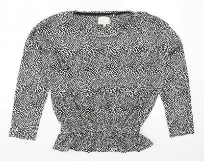 NEXT Womens Black Geometric  Top Pyjama Top Size 16  - Love Hearts