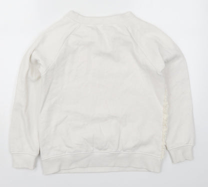 Feel Fabulous Womens White   Pullover Sweatshirt Size 6