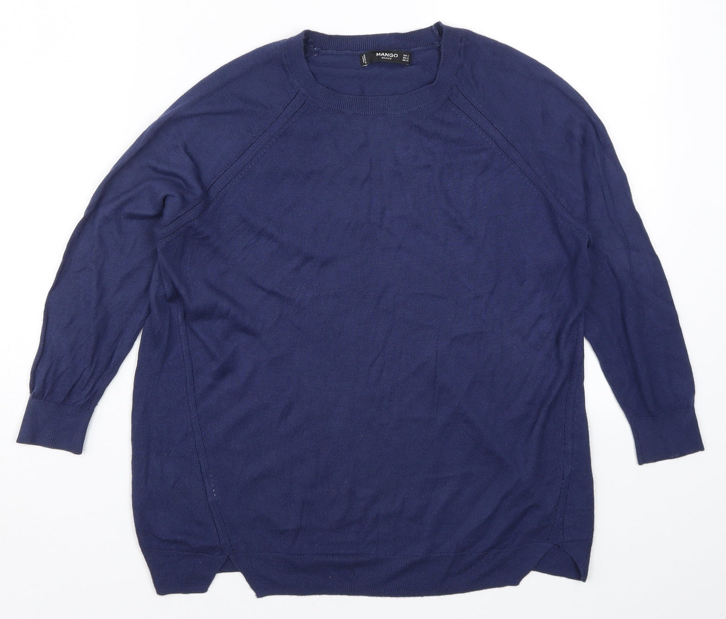 Womens UK Size S Mango Blue Pullover Jumper