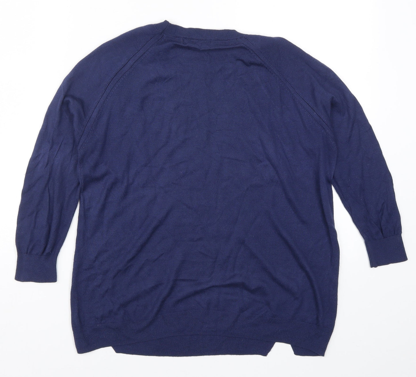 Womens UK Size S Mango Blue Pullover Jumper