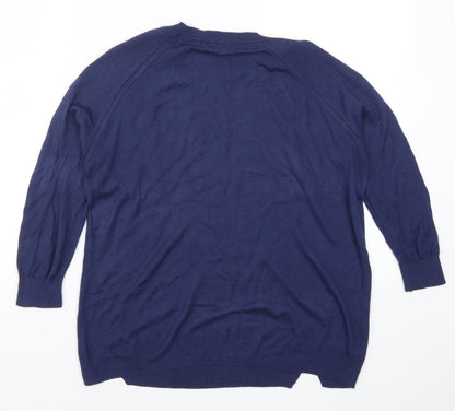 Womens UK Size S Mango Blue Pullover Jumper