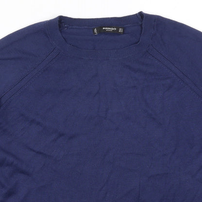 Womens UK Size S Mango Blue Pullover Jumper