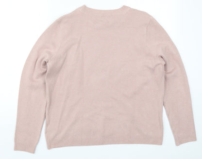Womens UK Size 14 Marks and Spencer Pink Pullover Jumper