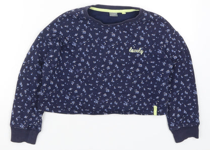 NEXT Girls Blue Floral  Pullover Sweatshirt Size 8 Years  - Lovely