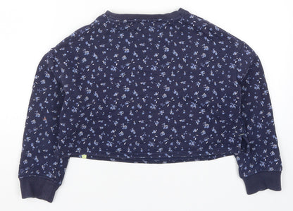 NEXT Girls Blue Floral  Pullover Sweatshirt Size 8 Years  - Lovely