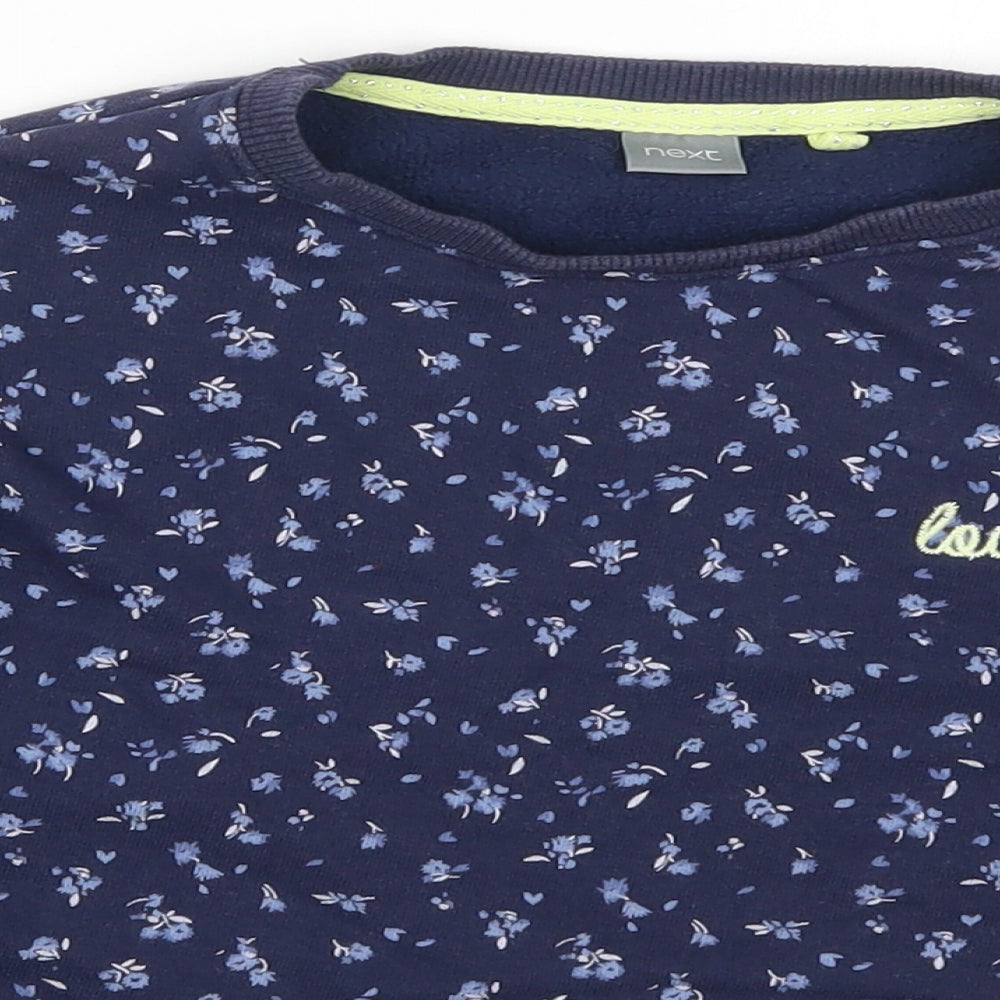 NEXT Girls Blue Floral  Pullover Sweatshirt Size 8 Years  - Lovely