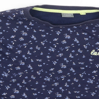 NEXT Girls Blue Floral  Pullover Sweatshirt Size 8 Years  - Lovely