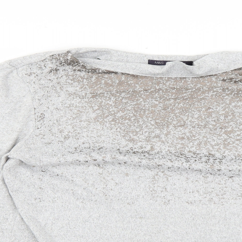 Womens UK Size 14 Marks and Spencer Grey Pullover Jumper
