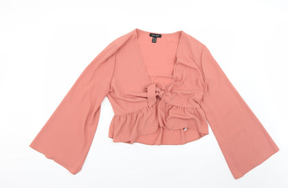 Womens UK Size 14 New Look Pink Basic Blouse