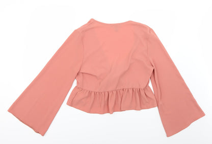 Womens UK Size 14 New Look Pink Basic Blouse
