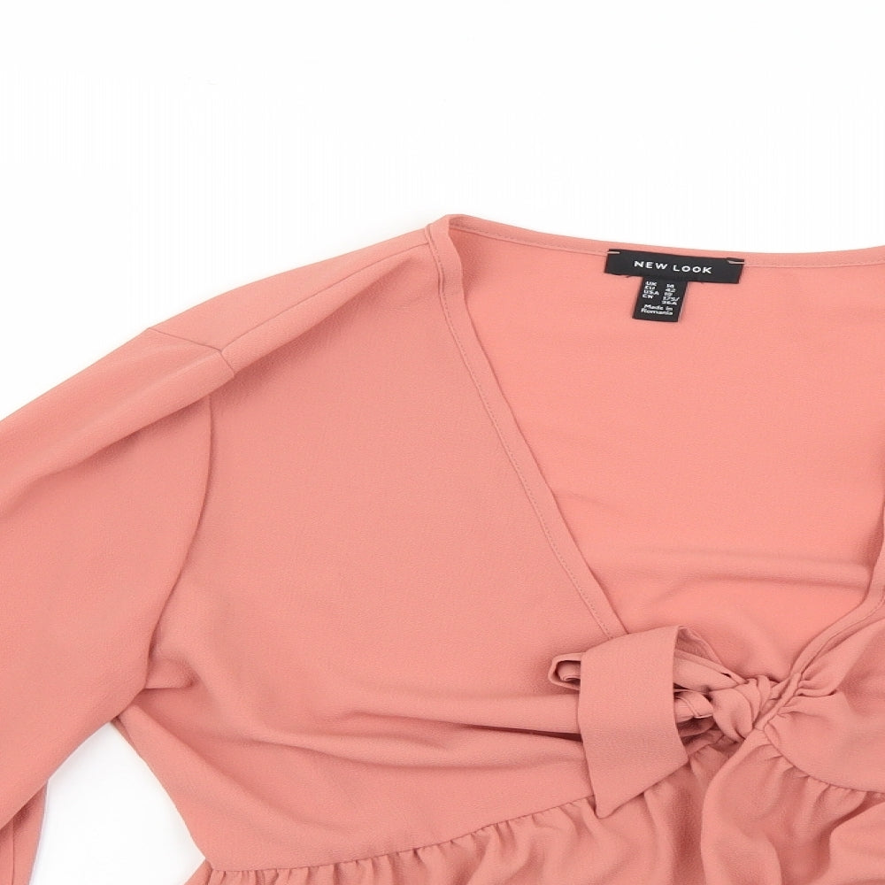 Womens UK Size 14 New Look Pink Basic Blouse