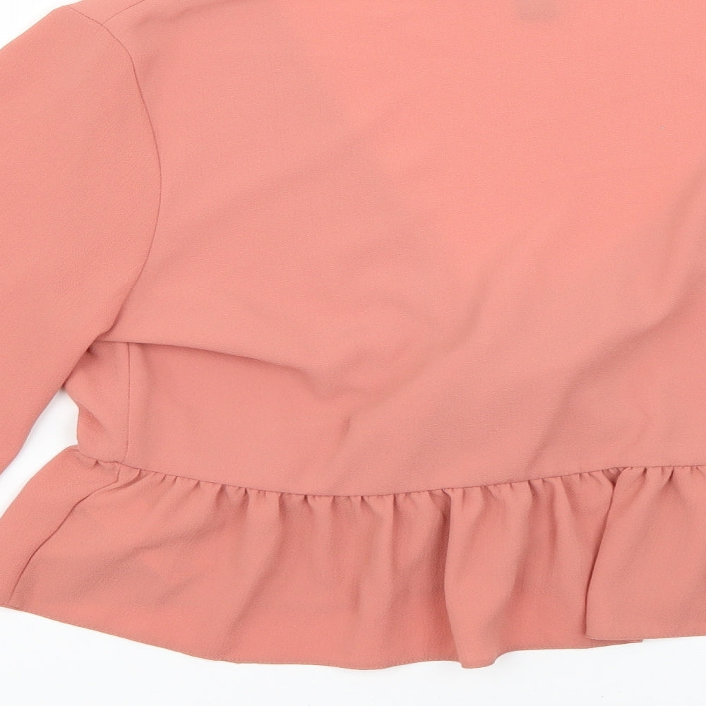 Womens UK Size 14 New Look Pink Basic Blouse