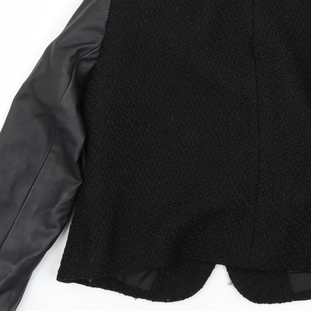 Womens UK Size 12 Dorothy Perkins Black Overcoat