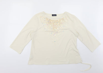 Womens UK Size 2XL saloos collection Beige Basic Blouse