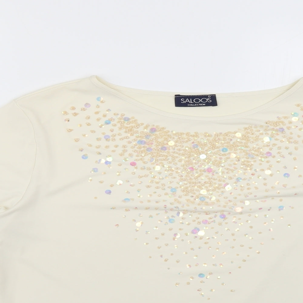 Womens UK Size 2XL saloos collection Beige Basic Blouse
