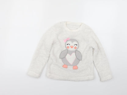 Additional front view of gorge girls’ white solid top pyjama top, size 6-7, years